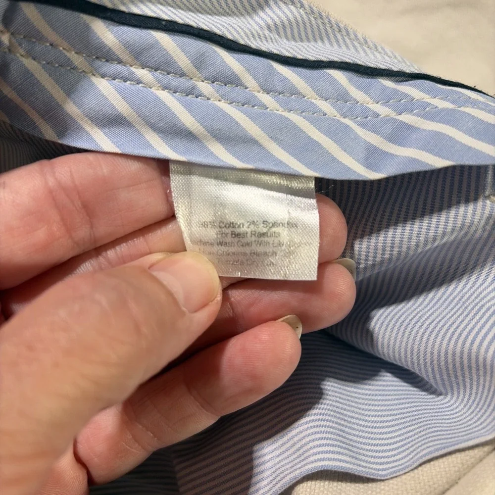 Peter Millar Chino Shorts Mens 38 Khaki Tan Flat Front Cotton Blend. Canvas.
